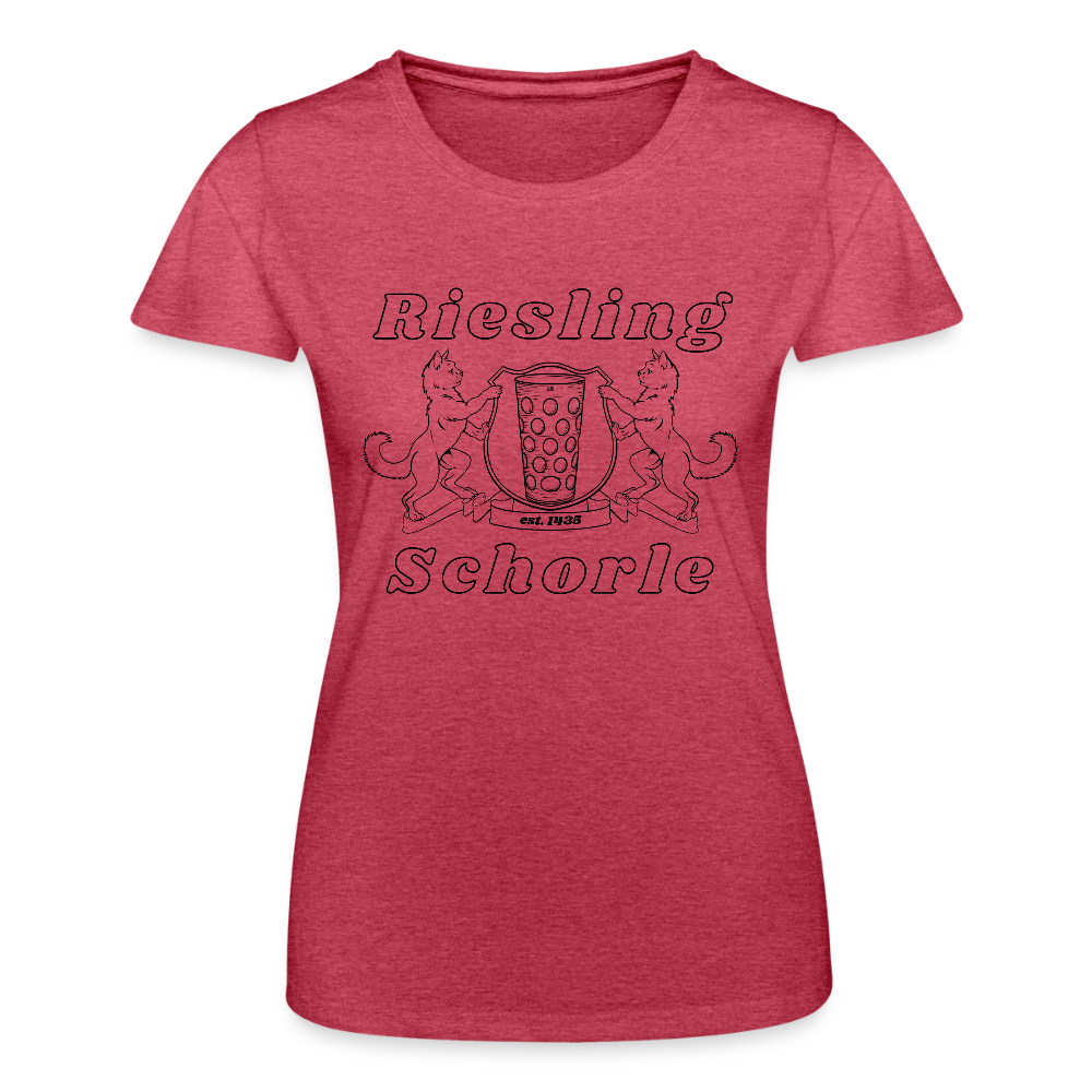 Frauen-T-Shirt von Fruit of the Loom - Rot meliert