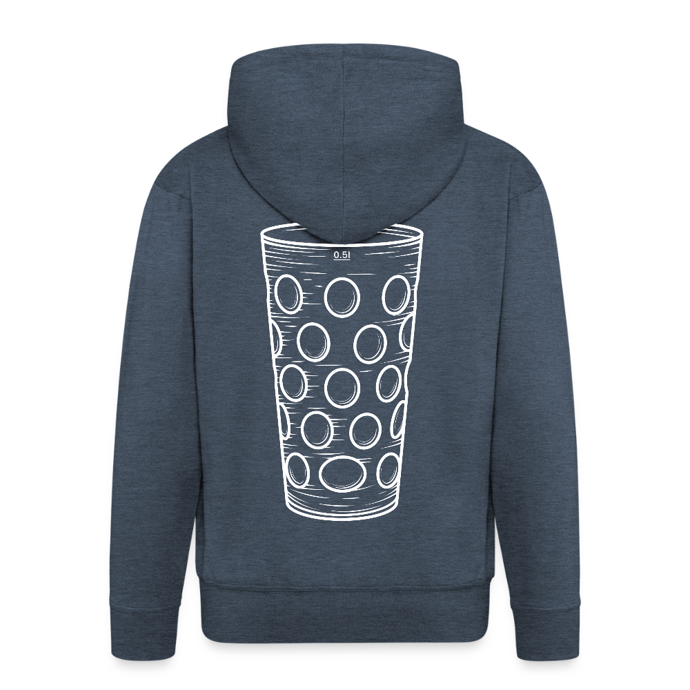 Dubbeglas Zip-Hoodie - Jeansblau