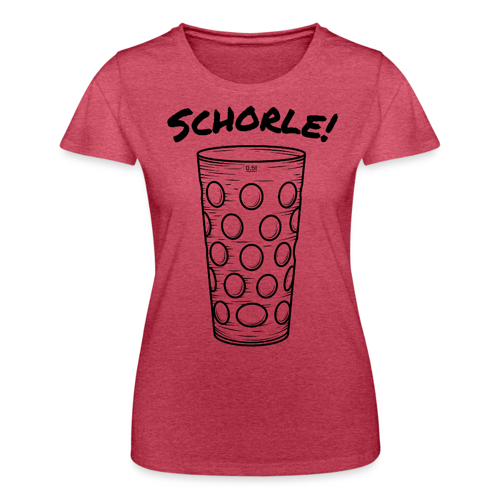 Frauen-T-Shirt von Fruit of the Loom - Rot meliert