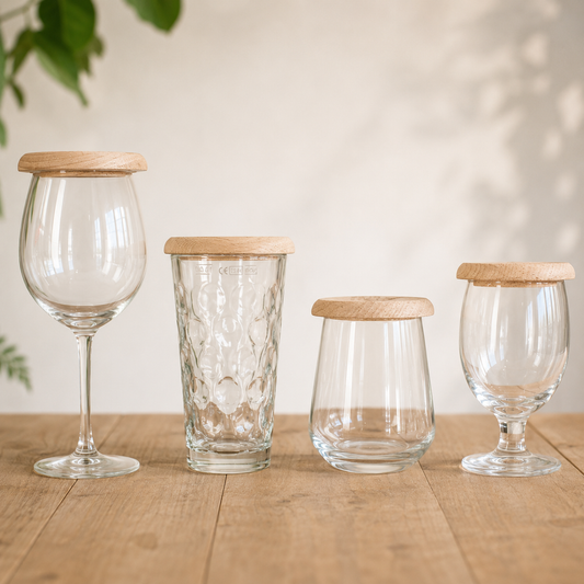 Holzdeckel für Dubbeglas & Trinkgläser