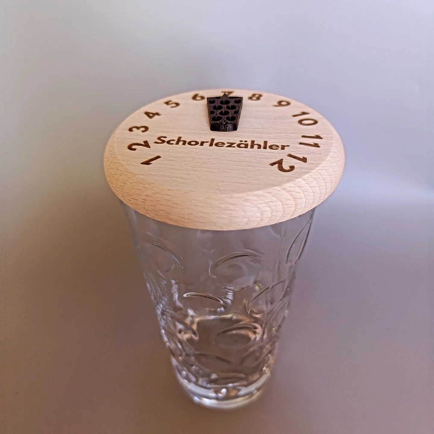"Schorlezähler" Holzdeckel für Gläser