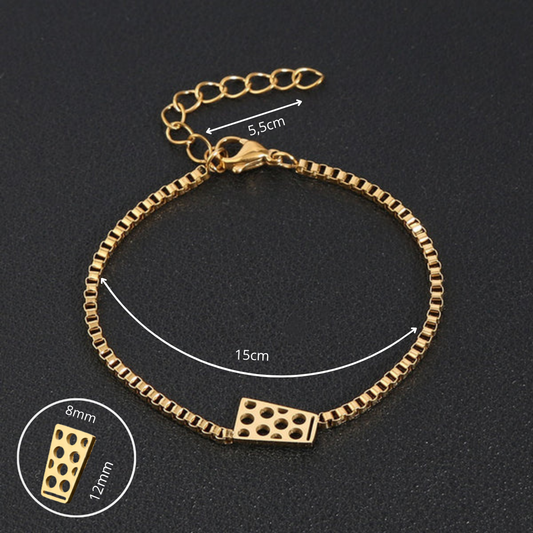 Dubbeglas Armband einfach aus Edelstahl