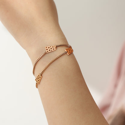 Dubbeglas Armband Edelstahl