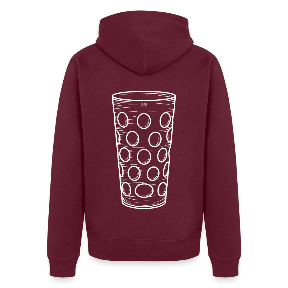 Dubbeglas Zip-Hoodie - Burgunderrot