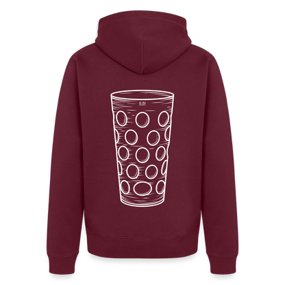 Dubbeglas Zip-Hoodie - Burgunderrot