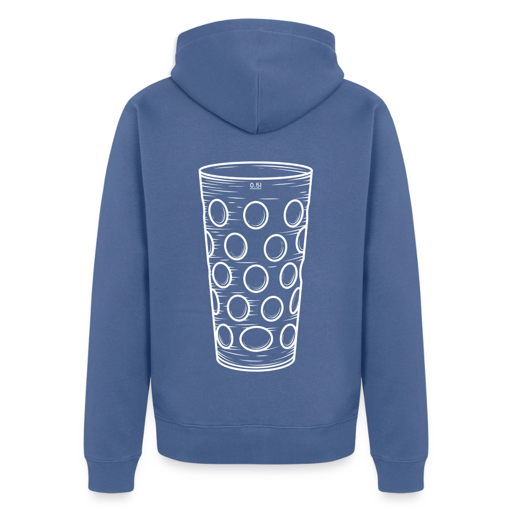 Dubbeglas Zip-Hoodie - Taubenblau