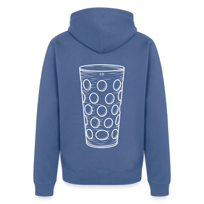 Dubbeglas Zip-Hoodie - Taubenblau