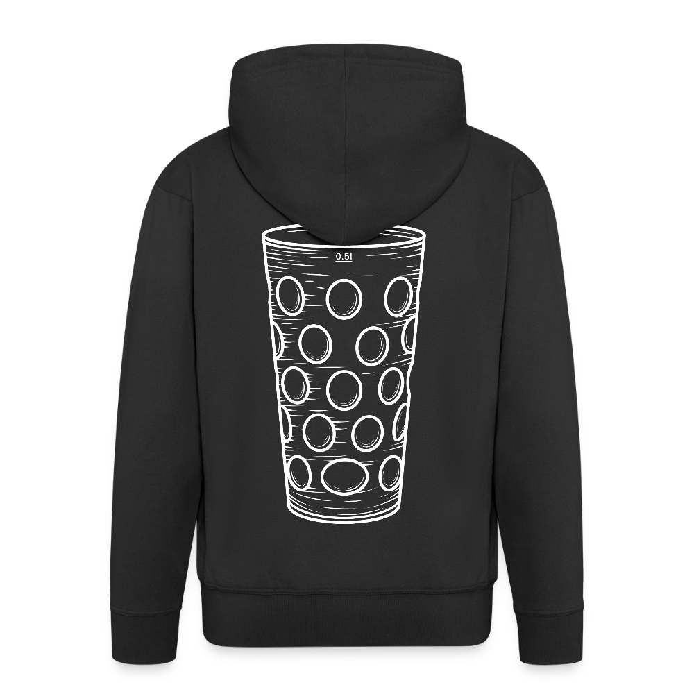 Dubbeglas Zip-Hoodie - Schwarz