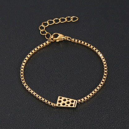 Dubbeglas Armband einfach aus Edelstahl