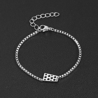 Dubbeglas Armband einfach aus Edelstahl