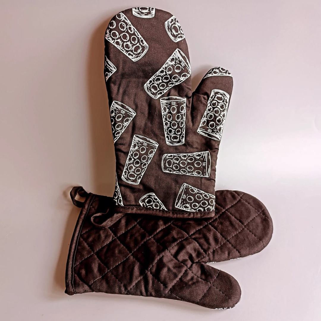 Dubbeglas Topflappen & Ofenhandschuh Set
