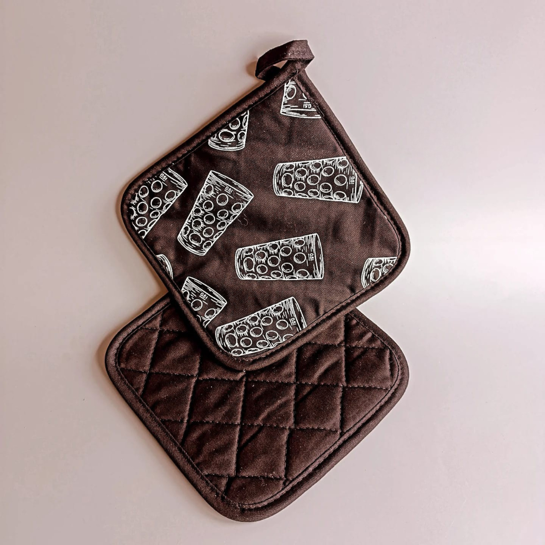 Dubbeglas Topflappen & Ofenhandschuh Set