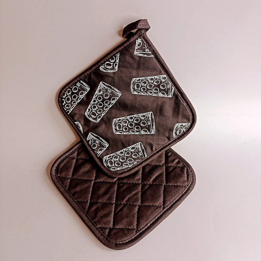 Dubbeglas Topflappen & Ofenhandschuh Set