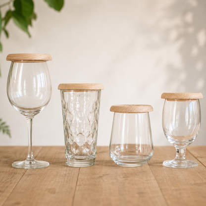 Holzdeckel für Dubbeglas & Trinkgläser