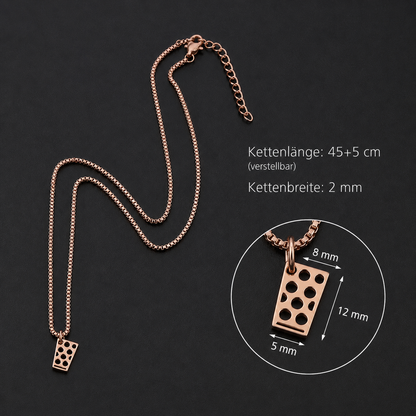 Dubbeglas Halskette aus Edelstahl
