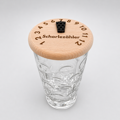"Schorlezähler" Holzdeckel für Gläser