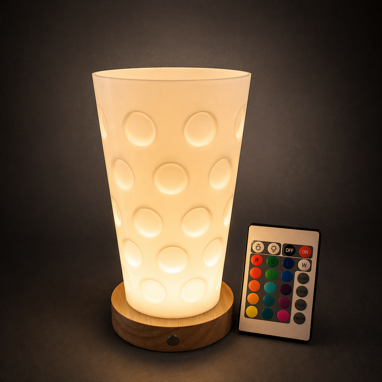 Dubbeglas RGB Lampe