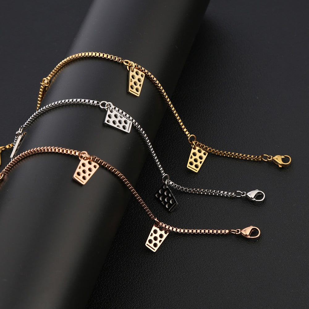 Dubbeglas Fußkette aus Edelstahl