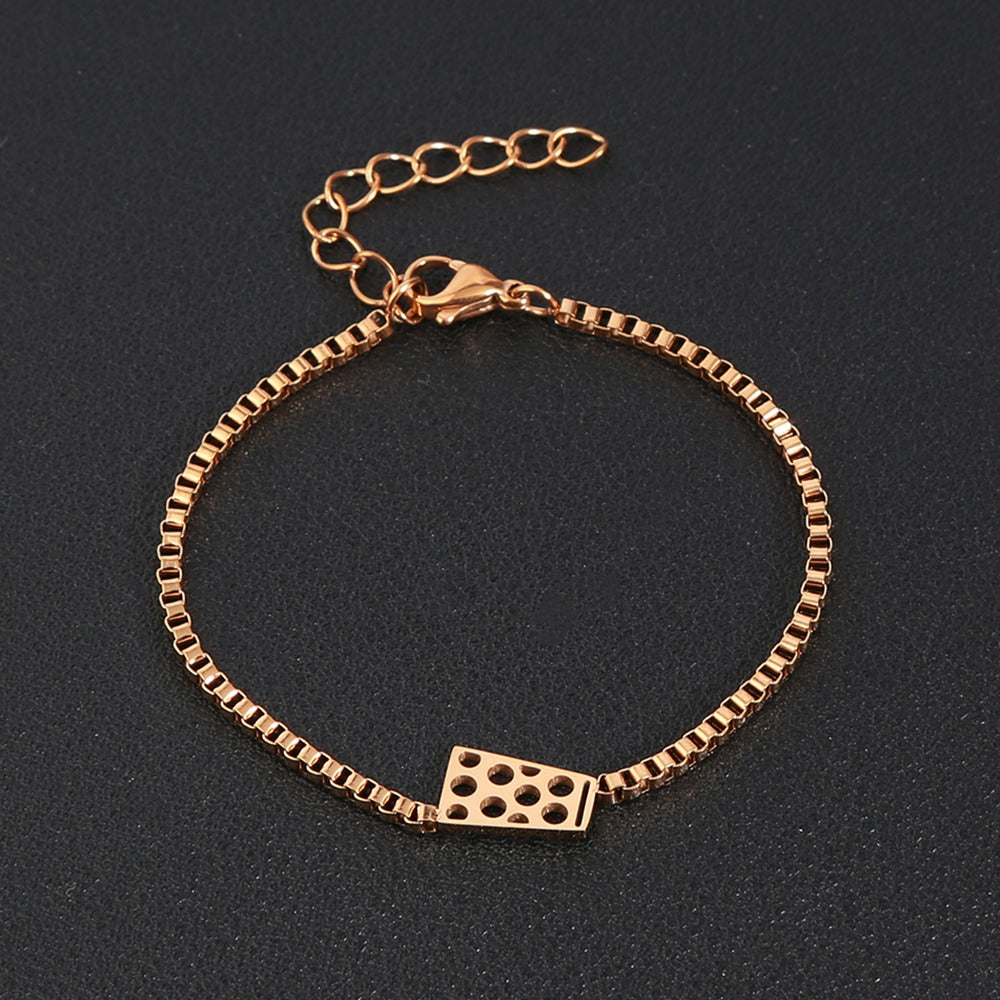 Dubbeglas Armband einfach aus Edelstahl