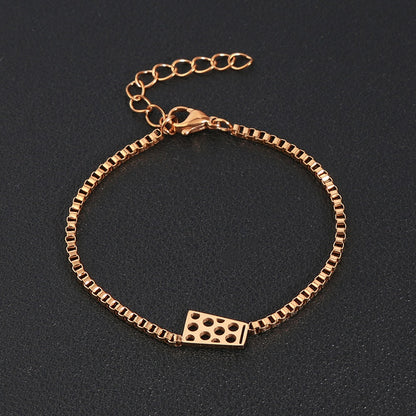 Dubbeglas Armband einfach aus Edelstahl