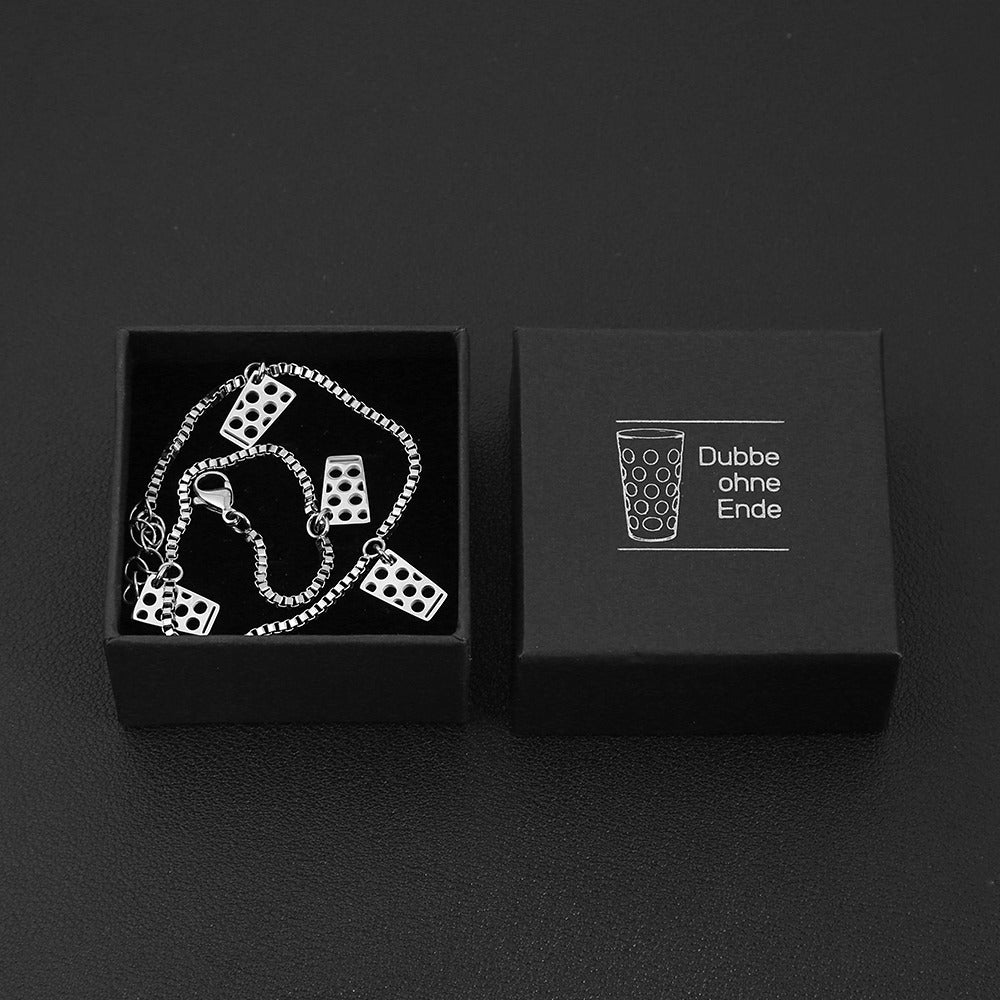 Dubbeglas Fußkette aus Edelstahl