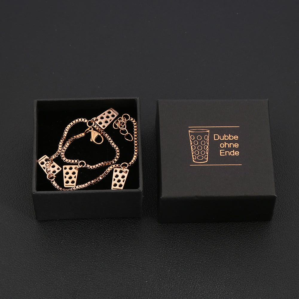 Dubbeglas Fußkette aus Edelstahl