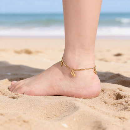 Dubbeglas Fußkette aus Edelstahl