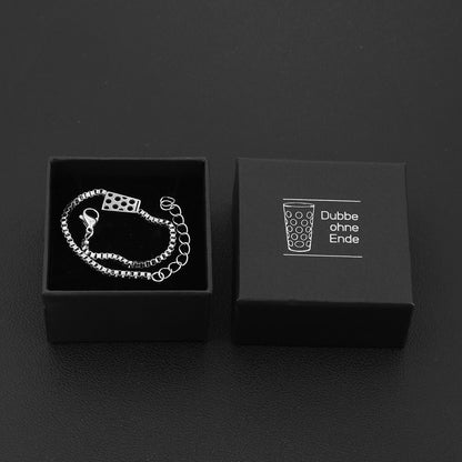 Dubbeglas Armband einfach aus Edelstahl