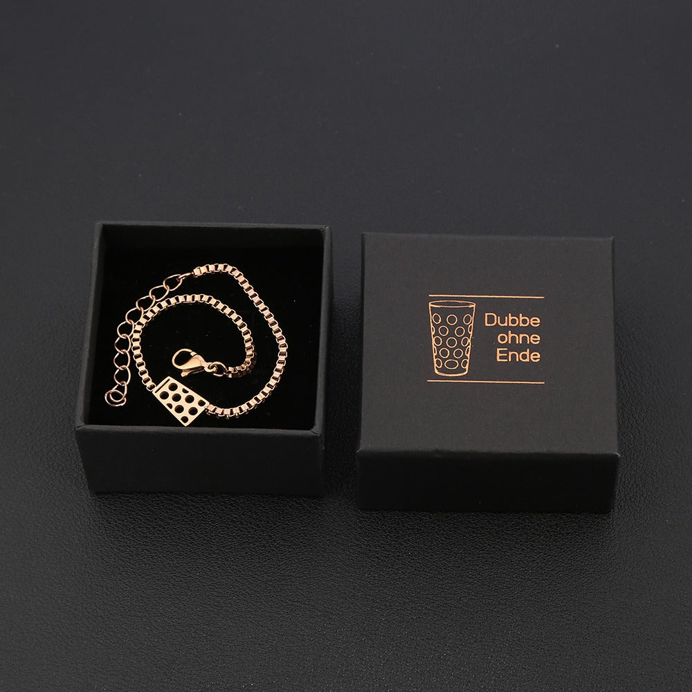 Dubbeglas Armband einfach aus Edelstahl