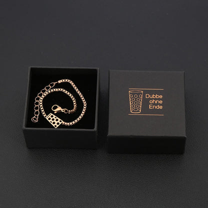 Dubbeglas Armband einfach aus Edelstahl