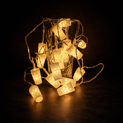 Dubbeglas Lichterkette als Balkon Deko mit warmen LEDs