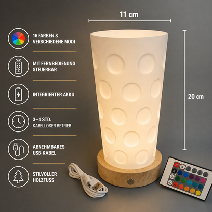 Farbwechselnde Dubbeglas LED Lampe im Weinfest Stil