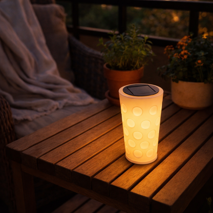 Pfälzer Dubbeglas Solarlampe für Balkon und Garten