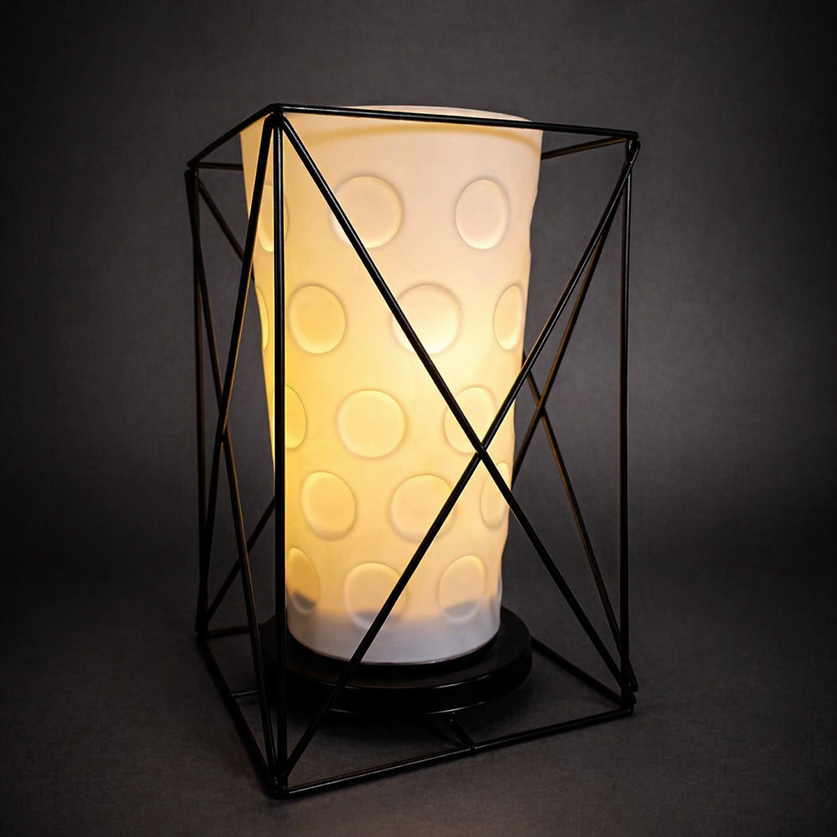 Dubbeglas Tischlampe als Pfälzer Deko mit warmem Licht