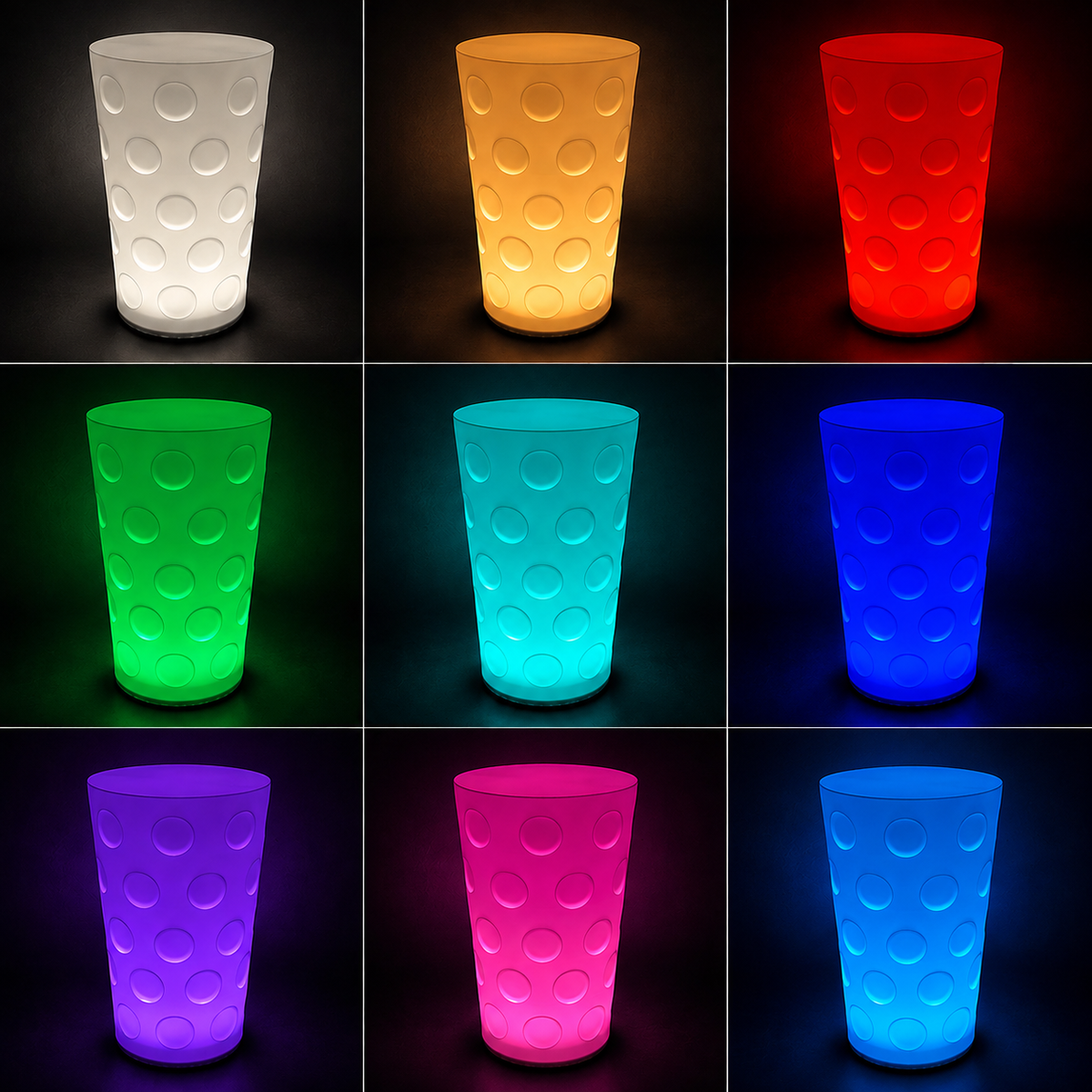 Dubbeglas XXL RGB Lampe mit verschiedenen RGB-Farben und Lichtfarben