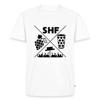 Herren Shirt mit Dubbeglas, Trauben und Frankenthaler Strohhutfest Motiv