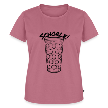 Damen Shirt mit Schorle Schriftzug und Dubbeglas Motiv