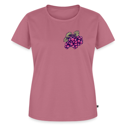 Damen T-Shirt mit Comic Trauben Motiv und Weinblättern