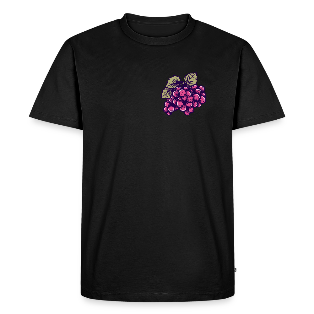 Herren T-Shirt mit Comic Trauben Motiv und Weinblättern